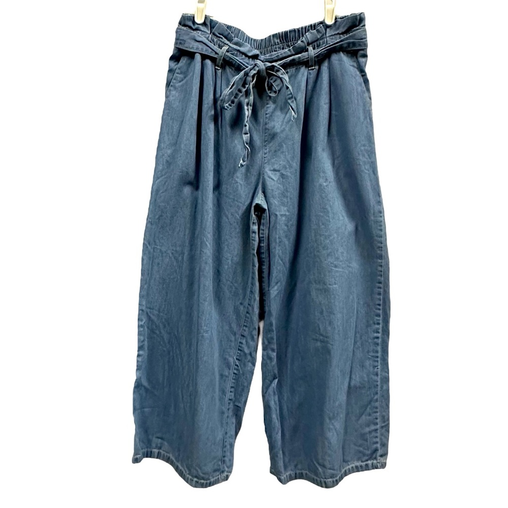 Cato Est 1946 Wide Leg Paperbag Pull On 2 Pocket Jeans Tie Belt Womens Medium